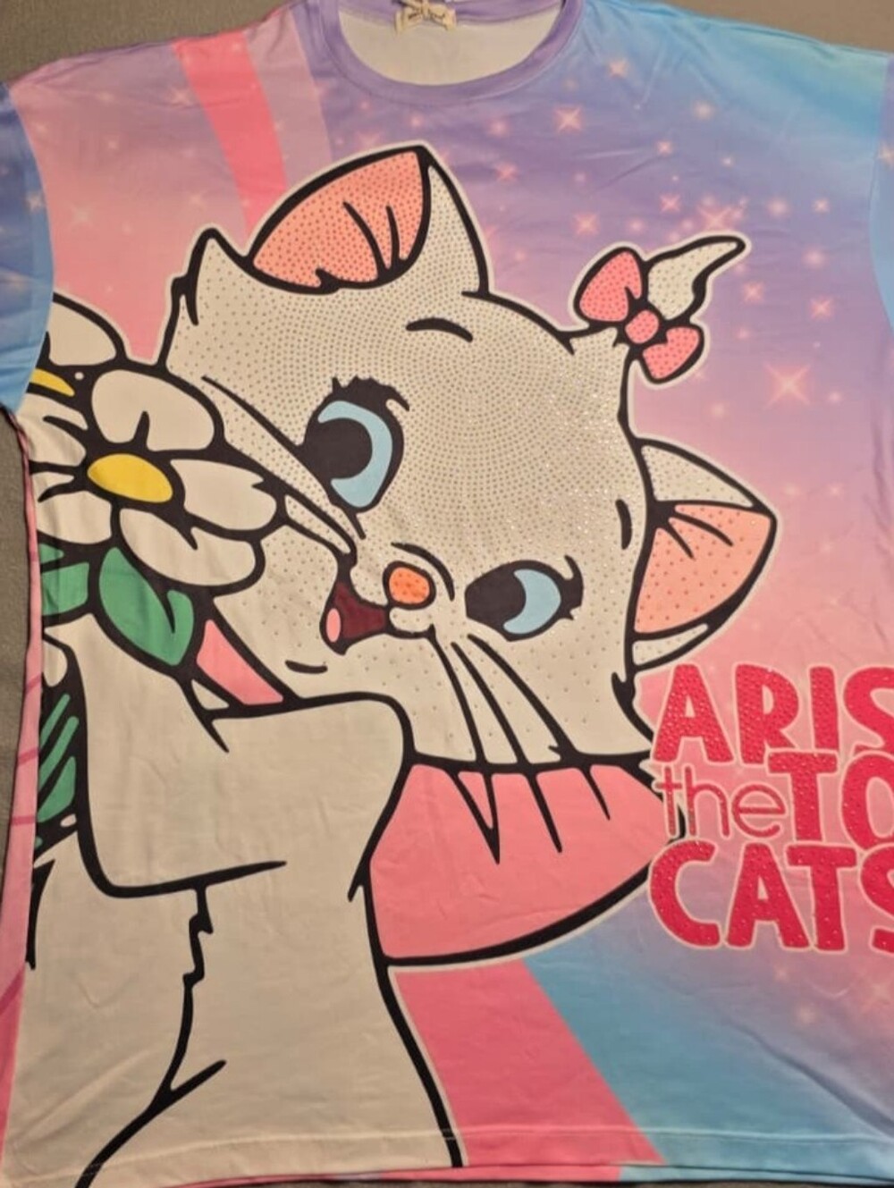 Disney Pink & Purple Marie Cat Graphic Tee